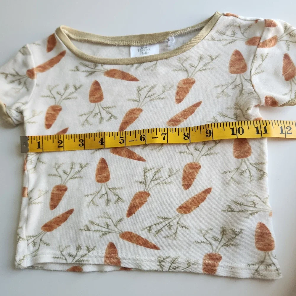 Kids 4T Bamboo Viscose Carrot Print Short Sleeve Top‎